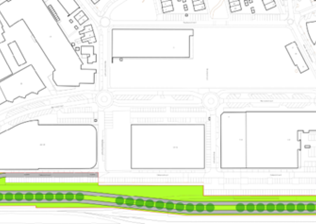 Op deze afbeelding ziet u de toekomstige verkeerssituatie. Klik op de afbeelding om deze groter te bekijken.
