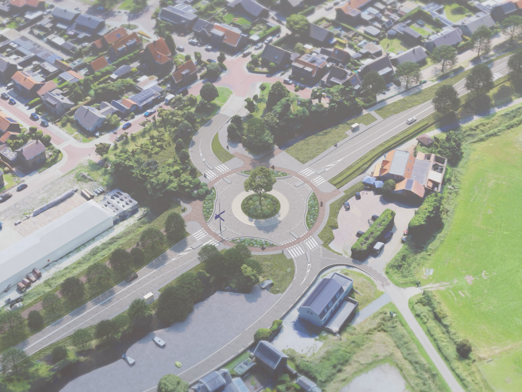 Rotonde vanuit de lucht